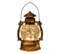 URPIZY Boîte à musique décorative de Noël avec scène de neige mobile et LED, joue 8 chansons de Noël pour une ambiance hivernale festive (trois snowmens)