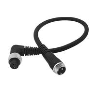 URPIZY Câble d'alimentation électrique pour moulinet de pêche avec connecteur coudé à 2 trous en PVC et cuivre, compatible avec Daiwa et Shimano, 0,45-2 m, noir et argenté
