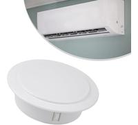 URPIZY Cache-trou mural rond en plastique 40 à 150 mm avec capuchon de protection et grille pour climatisation et chauffage, montage facile pour l'intérieur et l'extérieur, blanc
