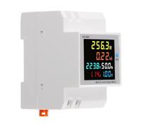URPIZY Compteur d'énergie numérique monophasé 6 en 1 AC 40-300 V avec écran couleur LCD, mesure de la tension, du courant, de la puissance, de la fréquence et du facteur de puissance, DIN 35 mm