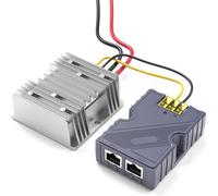 URPIZY Convertisseur booster RJ45 150 W vers DC 12 V vers 48 V PoE compatible avec Starlink Dishy V2 pour camping-car, voiture, réseau marin, connexion Gigabit LAN - Gris