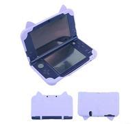 URPIZY Coque de protection en silicone pour New 3DS LL/XL, résistant aux chocs avec motif de chat 3D, découpes précises, poignée antidérapante pour jeu (violet)