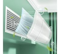 URPIZY Déviation d'air AC pour le plafond - Convertisseur de flux d'air réglable pour climatisation centrale, compatible avec les fentes supérieures et latérales, 58,5 C95,5 cm, blanc - Avec filtre en
