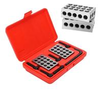 URPIZY Dimensions du bloc en acier de précision 1-2-3" / 25-50-75 mm avec 23 trous, hexaeder HRC55-62 trempé pour serrage parallèle et construction de précision, travaux de mise en page et