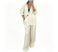 URPIZY Ensemble de costume 2 pièces pour femme pour blazer et pantalon | Ensemble 2 pièces, veste à manches longues, jambes larges, modérément élastique, pour le bureau et les loisirs