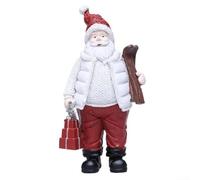 URPIZY Figurine Santa Claus - Décoration de Noël peinte à la main - Décoration à suspendre - Idée cadeau pour ambiance festive - 20 x 9 x 6 cm (D)