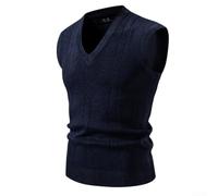 URPIZY Gilet en tricot pour homme, col en V, sans manches, chaud | Col en V, coupe sans manches, pull chaud, style classique, polyvalent