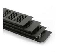 URPIZY Grille d'aération carrée noire en alliage d'aluminium pour placard 100 x 200 mm