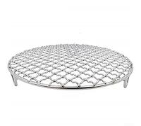 URPIZY Grille de refroidissement ronde en acier inoxydable épais pour refroidissement/cuisson à la vapeur, passe au four et au lave-vaisselle 18 cm x 18 cm