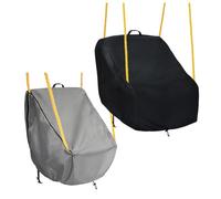 URPIZY Housse de balançoire d'extérieur pour tout-petits, résistante aux intempéries, en tissu Oxford 420D, ourlet élastique avec cordon de serrage et fermeture éclair, 40 x 40 x 50 cm, noir/gris