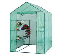 URPIZY Housse transparente en PVC pour serre - 143 x 143 x 195 cm - Pour intérieur et extérieur - Pour balcon, jardin - Assemblage facile - Vert