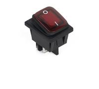 URPIZY Interrupteur à bouton rectangulaire lumineux rouge 20 A 250 V AC DPST IP67 étanche avec connexion rapide ON-OFF 30 x 22 mm