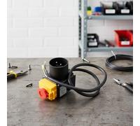 URPIZY Interrupteur électromagnétique KOA7 250 V 12 A avec protection IP54 pour scie circulaire de table/fendeur de bois/coupe-bûches HCK3T, autobloquant, boîtier PA66, contacts argentés, 2000 W