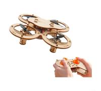 URPIZY Kit de modélisation d'avion en bois avec 4 axes - Drone quadricoptère télécommandé pour débutants et confirmés - Bois naturel - 24 x 19 x 5 cm - Pour l'intérieur et l'extérieur