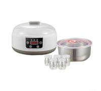 URPIZY Kit de yaourtière en plastique 22 x 22 x 15 cm Température réglable pour yaourt vin de riz Natto Couvercle transparent pour une préparation rapide soucieuse de la santé Blanc (réglementations