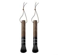 URPIZY Lot de 2 brosses de nettoyage pour machine à café avec manche en bois de noyer, outil de nettoyage, brosse multi-usages pour machine à café 17,5 cm