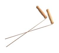 URPIZY Lot de 2 cannes à souhait en cuivre de pureté à 99,9 % avec manche en bois de hêtre pour la recherche d'eau et le rayonnement de la terre, outils divinatoires pour les applications en extérieur