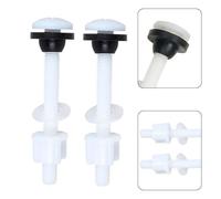 URPIZY Lot de 2 vis de fixation pour réservoir d'eau de WC avec joint d'installation en caoutchouc et plastique, compatible avec la plupart des réservoirs de chasse d'eau, blanc