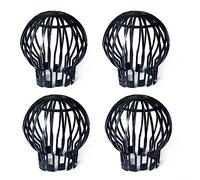 URPIZY Lot de 4 bouchons de protection de gouttière en plastique pour tuyau de descente - Anti-obstruction des feuilles, de la mousse, de la boue, des boules et autres débris - Noir