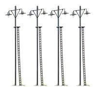 URPIZY Lot de 4 lampadaires LED à l'échelle HO, modèle de train ou de gare pour jardins miniatures, villes
