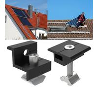 URPIZY Lot de 4 supports de panneau solaire moyen 30-35 mm en aluminium pour panneaux photovoltaïques sur toit, camping-car, bateau, yacht, lampe de rue - Noir