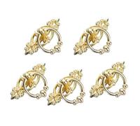 URPIZY Lot de 5 poignées de tiroir en alliage de zinc au design rétro, 64 x 45 mm, pour portes de cuisine, style vintage, couleurs : grè¹nbronze, bronze rouge, or, noir