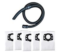 URPIZY Lot de 5 sacs d'aspirateur et sacs d'aspirateur pour Kärcher NT20 30 WD1 WD2 WD3 WD4 WD5 WD6 - Tuyau extra long de 2,5 m avec double coude - Sacs filtrants à poussière - Matériau PP + ABS + PC