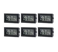 URPIZY Lot de 6 mini thermomètres hygromètres numériques pour mesure de la température et de l'humidité, précision ± 2 °F, -58 °F à 70 °F, 10 à 99 % d'humidité relative, pour caisson à cigares, serre