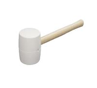 URPIZY Maillet en caoutchouc avec manche en bois - Ergonomique - Blanc - 34 cm - Antidérapant - Pour la pose de carrelage - Montage et rénovation faciles