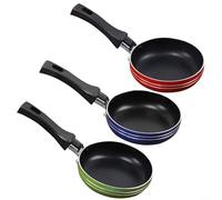 URPIZY Mini poêle anti-adhésive de 12 cm, 14 cm, 16 cm, avec poignée, antiadhésive en acier, multi-usages, pour casseroles, couleur aléatoire (12 cm)