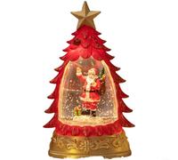 URPIZY Ornement de boule à neige lumineuse pour décorer le sapin de Noël, boule à neige fabriquée en résine qui embellit les vacances avec un charme festif accrocheur (rouge)
