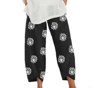 URPIZY Pantalon ample pour femme avec élastique pour la taille imprimée | Taille élastique, motif imprimé, coupe ample, jambe large, coupe confortable