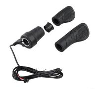 URPIZY Poignée d'accélérateur demi-rotative 3 broches 5 V pour guidon de vélo électrique et scooter de 22 mm en plastique ABS, câble de 150 cm/31 cm, prise SM ou étanche, 1 paire noire (connecteur