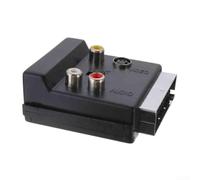 URPIZY Pour adaptateur péritel vers 3 RCA avec commutateur S-Video pour | Facile à utiliser, plug and play, direction du signal sélectionnable, compatible avec DVD, pour TV, récepteur