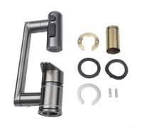 URPIZY Robinet de cuisine pliable rotatif à 360° avec 3 types de jets, mitigeur d'évier extensible pour petits éviers Design peu encombrant Gris