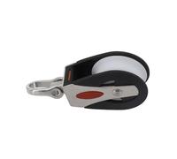 URPIZY Roulette simple avec capacité de charge de 1500 lbs, rouleau en plastique avec œillet d'épissure en acier inoxydable, ferrure rotative, pour voiliers, corde Ø 12 mm, matériau ABS + acier