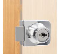 URPIZY Serrure de sécurité simple et double pour armoire en verre en acier laminé à froid, épaisseur de verre de 5 à 8 mm, convient pour vitrines, portes en verre et armoires de rangement