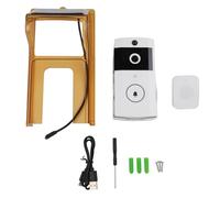 URPIZY Sonnette Vidéo de Porte avec Charge Solaire et Vision Nocturne Intercom bidirectionnel Résistant aux Intempéries pour WiFi 2.4GHz Surveillance en Temps Réel Marron