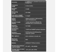 URPIZY Sonomètre numérique FDM10 avec écran LCD, plage de mesure 30-130 dB, précision ± 1,5 dB, classe A, 31,5 Hz - 8,5 kHz, pour la mesure du bruit ambiant dans l'industrie, la construction et la