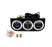 URPIZY Tableau de bord combiné 52 mm pour camions et véhicules de construction - Triple jauge de pression d'huile, de température de l'eau et du niveau de carburant - Avec indicateur mécanique