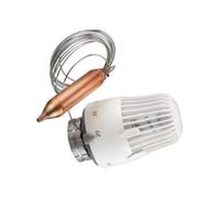 URPIZY Tête thermostatique avec capteur à distance K blanc, tube capillaire de 2 m, pour Heimeier, contrôle proportionnel de la température, limites de température réglables, pour chauffe-eau chaude