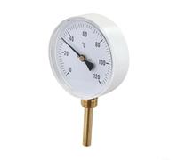 URPIZY Thermomètre bimétallique 100 mm - Cadran 0-120 °C avec manchon de plongée G1/2" en acier inoxydable - Pour chauffage, chaudière, chaudière, mesure de la température - Filetage à visser radial