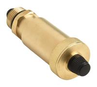 URPIZY Vanne de purge rapide automatique 3/8" avec vanne d'arrêt en laiton pour systèmes de chauffage, pression maximale 10 bar, température jusqu'à 110 °C, raccord G3/8 vers G1/2, longue durée de vie