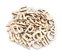 URROMA 124 Pcs Autoportant Chiffres en Bois Lettres, Petit Mini Dos Plat Lettres en Bois AZ 0-9 pour Bricolage Artisanat Lettres Scrapbooks Mariage Fête d'anniversaire Décor à la Maison Enfants
