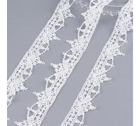 URROMA 14.5 Yards Bordure en Dentelle Blanche Vintage Tissu Venise Appliques Ruban de Dentelle Broderie Bordure pour Couture Artisanat Décoration de Mariage