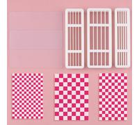 URROMA 3 Taille Tableau à échecs carré Polymère Clay Cutters | Pate Polymère Bijoux Checkerboard Maker Lignes à rayures pour Fimo Clay Boucles d'oreilles Accessoires bricolage