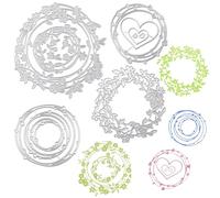 URROMA 4 pcs de Matrices de découpe métal, Cercles Cadres | Étoile, feuille, cœur, outils métal pour scrapbooking, cartes, gaufrage papier