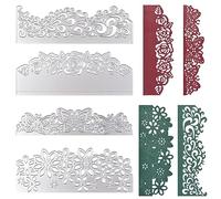 URROMA 4 PCS Die Cuts pour la Fabrication de Cartes, Cadre en Dentelle Scrapbooking Matrices de Découpe en Métal Ou Bricolage Carte de Voeux Carte Postale Album Fabrication de Cartes