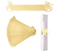 URROMA Anneaux de Serviette de Noël, 50 Anneaux de Serviette en Forme de Cloche de Noël dorée réfléchissante pour la décoration de Table, Le Mariage, Noël, Le dîner de fête, Thanksgiving