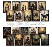 URROMA Lot de 100 Fournitures de Scrapbooking Vintage de Style Gothique pour Scrapbooking, décoration de Collage pour Cadre Photo, Album, carnet de Notes